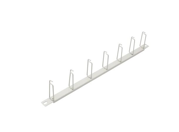 0,5U 19" Kabelrenne hvit, 7 bøyler Hvit RAL9010 